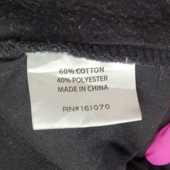 Peace Sign Hoodie Large 22x26 Embroidered Black - Picture 8 of 14